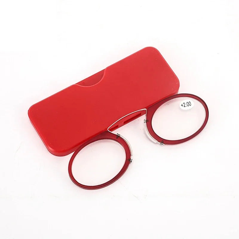 Stick On Phone Clip Nose Bridge Reading Glasses 1.0 To 2.5 Portable Presbyopic Glasses With Case Reading Eyewear Material Resin