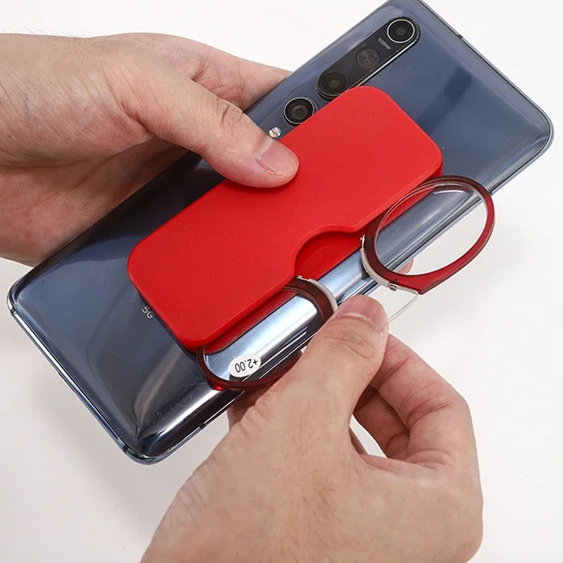 Stick On Phone Clip Nose Bridge Reading Glasses 1.0 To 2.5 Portable Presbyopic Glasses With Case Reading Eyewear Material Resin