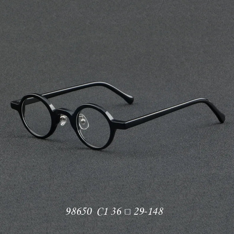 VCKA Acetate Myopia Glasses Frame Men Vintage Retro Small Round Eyeglasses Women Optical Prescription Eyewear -0.5 to -6.0