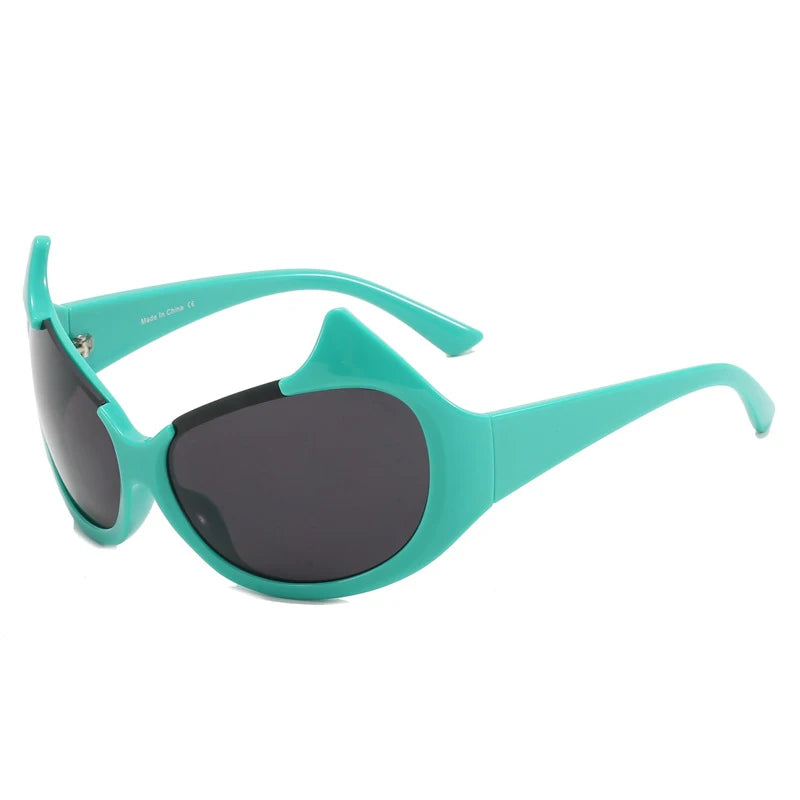 XJiea Designer Cat Eye Women's Sunglasses Vintage Big Frame Sexy Sun Glasses For Men Y2K Party Accessory Eyewear UV400