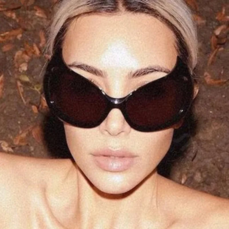 XJiea Designer Cat Eye Women's Sunglasses Vintage Big Frame Sexy Sun Glasses For Men Y2K Party Accessory Eyewear UV400