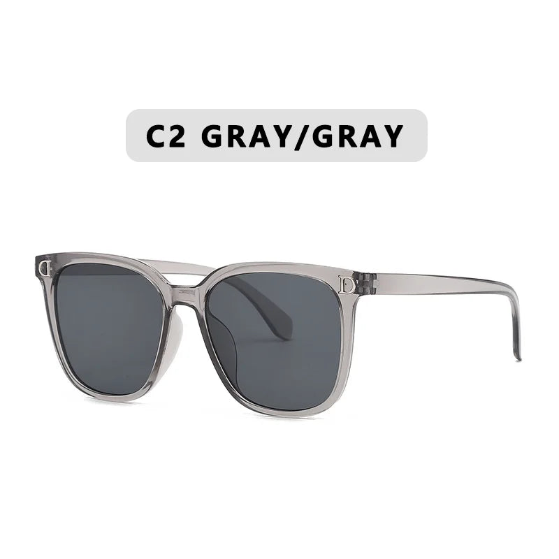 ZXWLYXGX Brand Square Sunglasses Woman Mirror Gradient Sun Glasses Men Female Big Frame Modern Vintage Oculos De Sol
