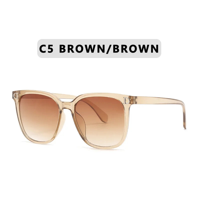 ZXWLYXGX Brand Square Sunglasses Woman Mirror Gradient Sun Glasses Men Female Big Frame Modern Vintage Oculos De Sol