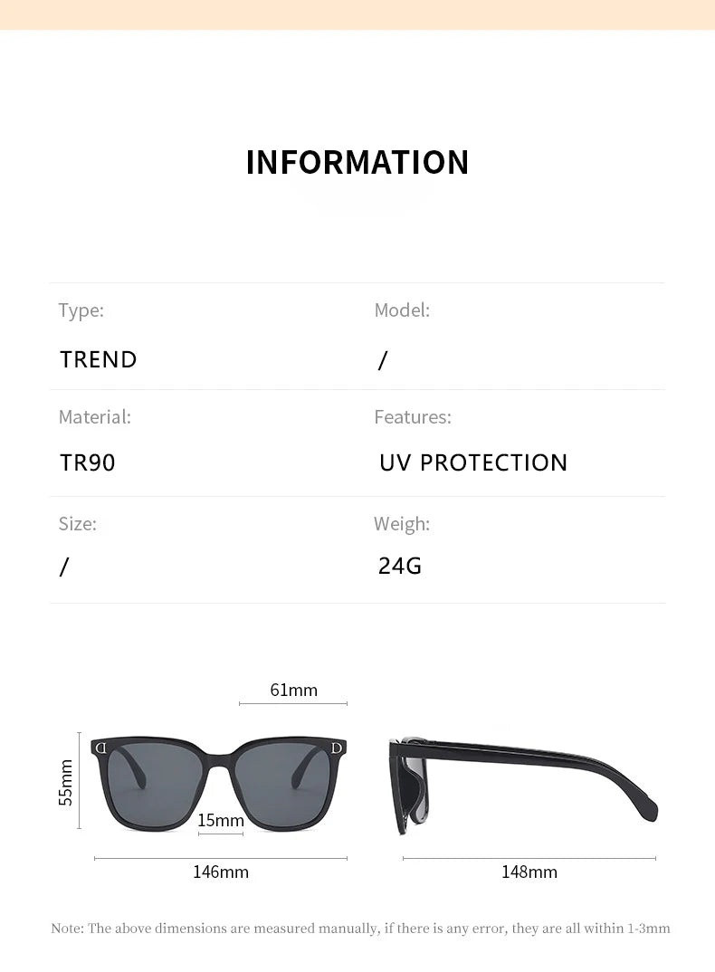 ZXWLYXGX Brand Square Sunglasses Woman Mirror Gradient Sun Glasses Men Female Big Frame Modern Vintage Oculos De Sol