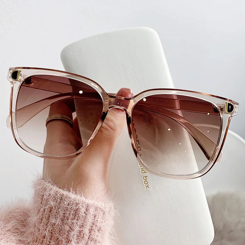 ZXWLYXGX Brand Square Sunglasses Woman Mirror Gradient Sun Glasses Men Female Big Frame Modern Vintage Oculos De Sol