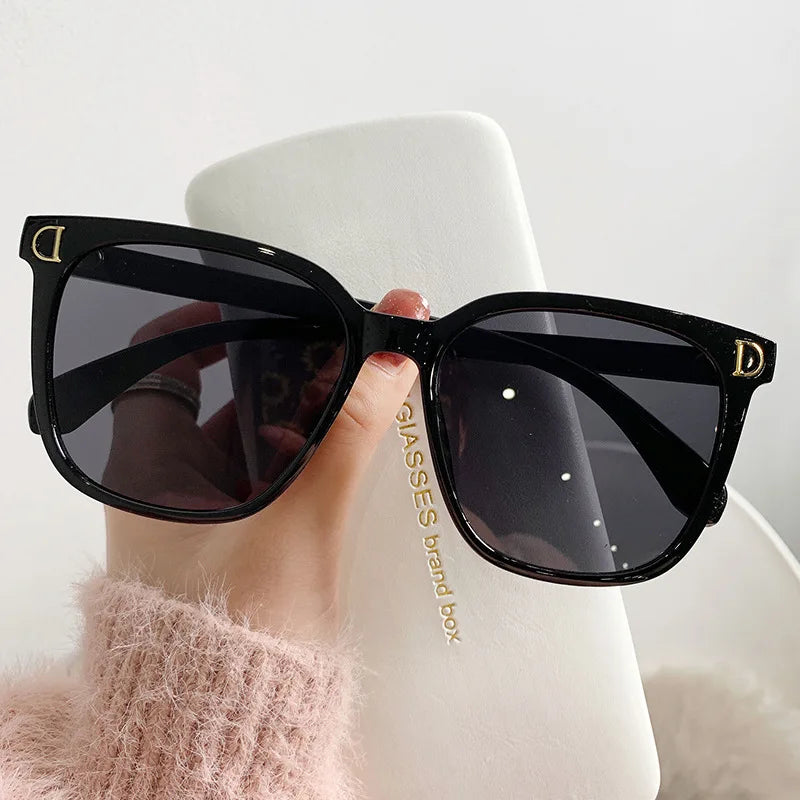 ZXWLYXGX Brand Square Sunglasses Woman Mirror Gradient Sun Glasses Men Female Big Frame Modern Vintage Oculos De Sol