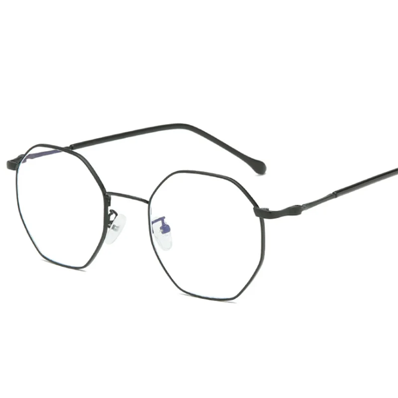 -1.0 -1.5 -2.0 -2.5 -3.0 to -6 Anti Blue Finished Myopia Glasses Women Men Metal Polygon Eyewear Short-sight Eyeglasses Minus