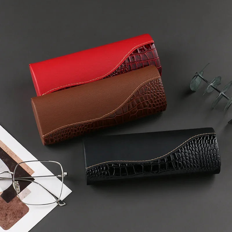 1pc Handmade Leather Eyeglass Case Unisex Optical Glasses Storage Box Sunglasses Protective Case Eyeglasses Accessories