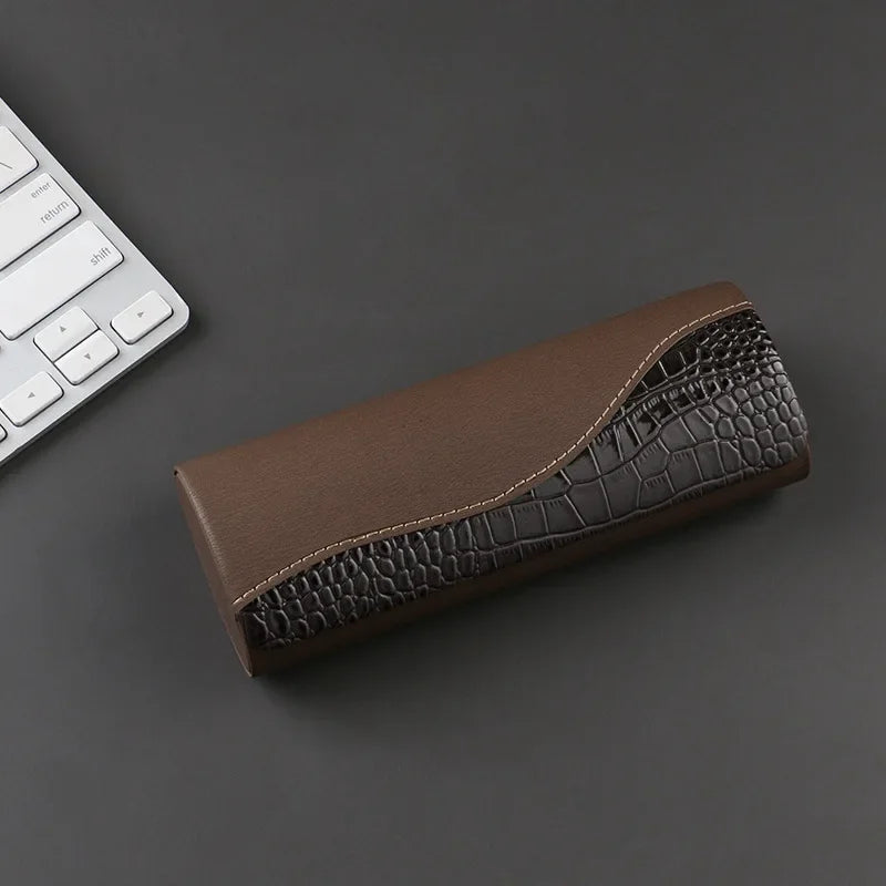 1pc Handmade Leather Eyeglass Case Unisex Optical Glasses Storage Box Sunglasses Protective Case Eyeglasses Accessories
