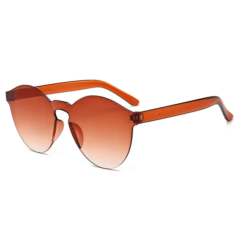 2022 Women Sunglasses Clear Rimless Sun Glasses for Female Girls Color Shades Eyewear Transparent Cute Candy Eyeglasses