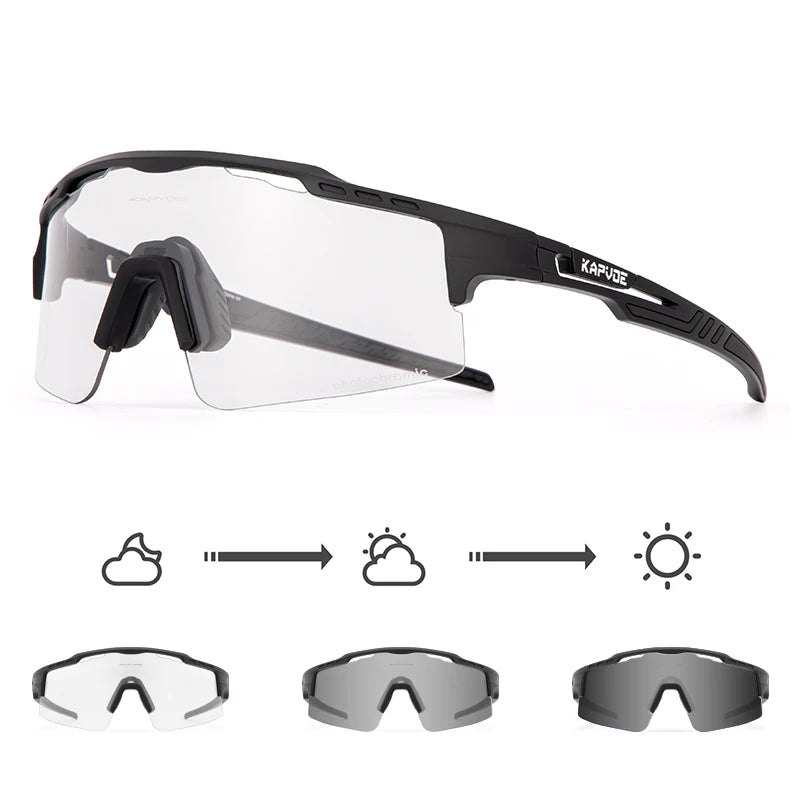 2023 Kapvoe Photochromic Cycling Glasses Sunglasses for Men Women Sport Speed Road Mtb Mountain Bike Bicycle Cycl Eyewear Goggle