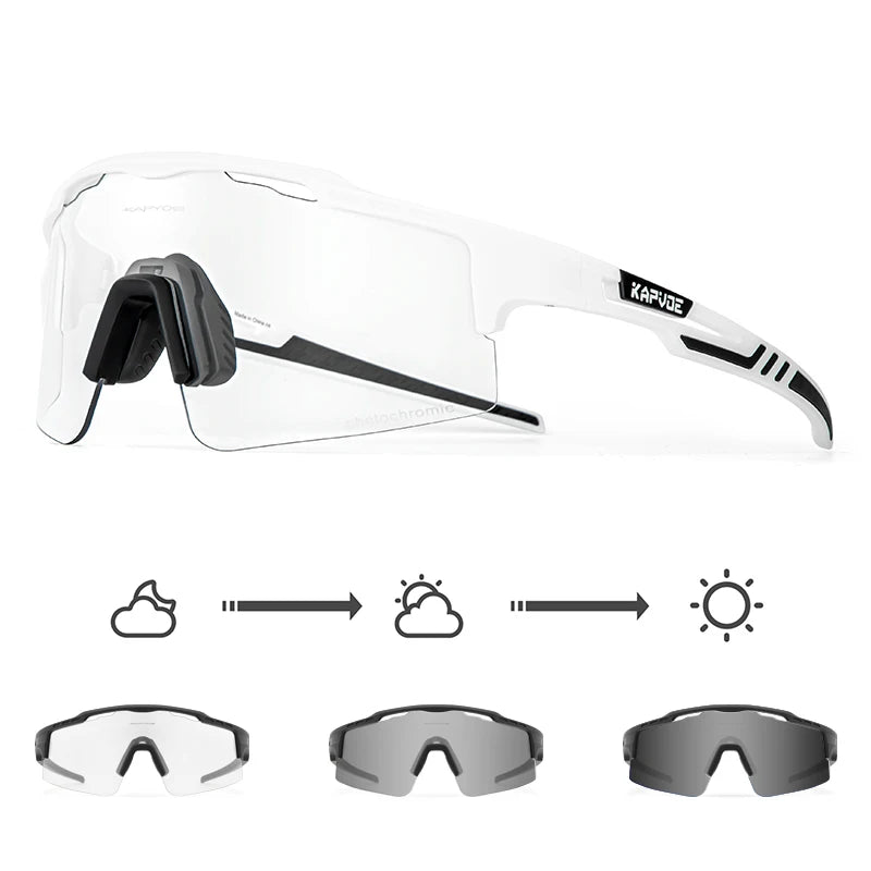 2023 Kapvoe Photochromic Cycling Glasses Sunglasses for Men Women Sport Speed Road Mtb Mountain Bike Bicycle Cycl Eyewear Goggle