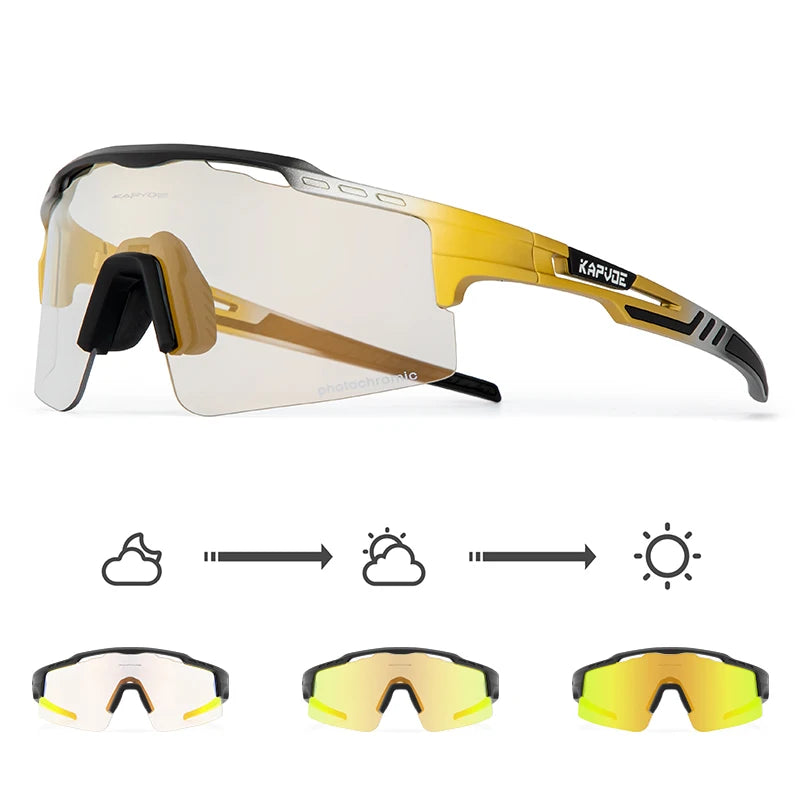 2023 Kapvoe Photochromic Cycling Glasses Sunglasses for Men Women Sport Speed Road Mtb Mountain Bike Bicycle Cycl Eyewear Goggle