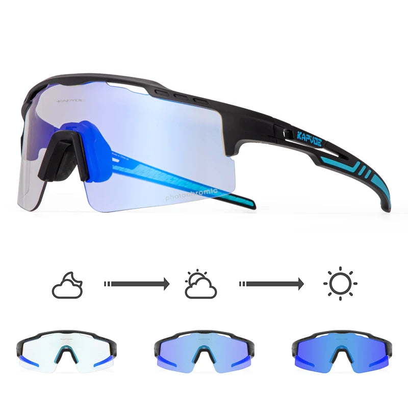 2023 Kapvoe Photochromic Cycling Glasses Sunglasses for Men Women Sport Speed Road Mtb Mountain Bike Bicycle Cycl Eyewear Goggle