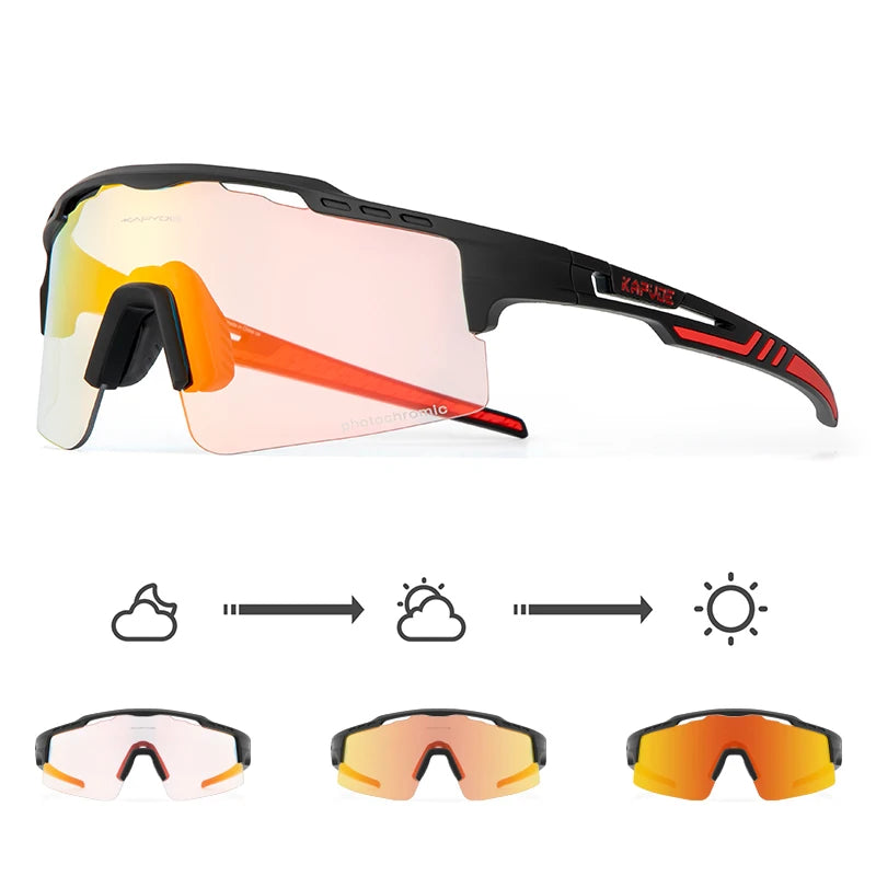 2023 Kapvoe Photochromic Cycling Glasses Sunglasses for Men Women Sport Speed Road Mtb Mountain Bike Bicycle Cycl Eyewear Goggle