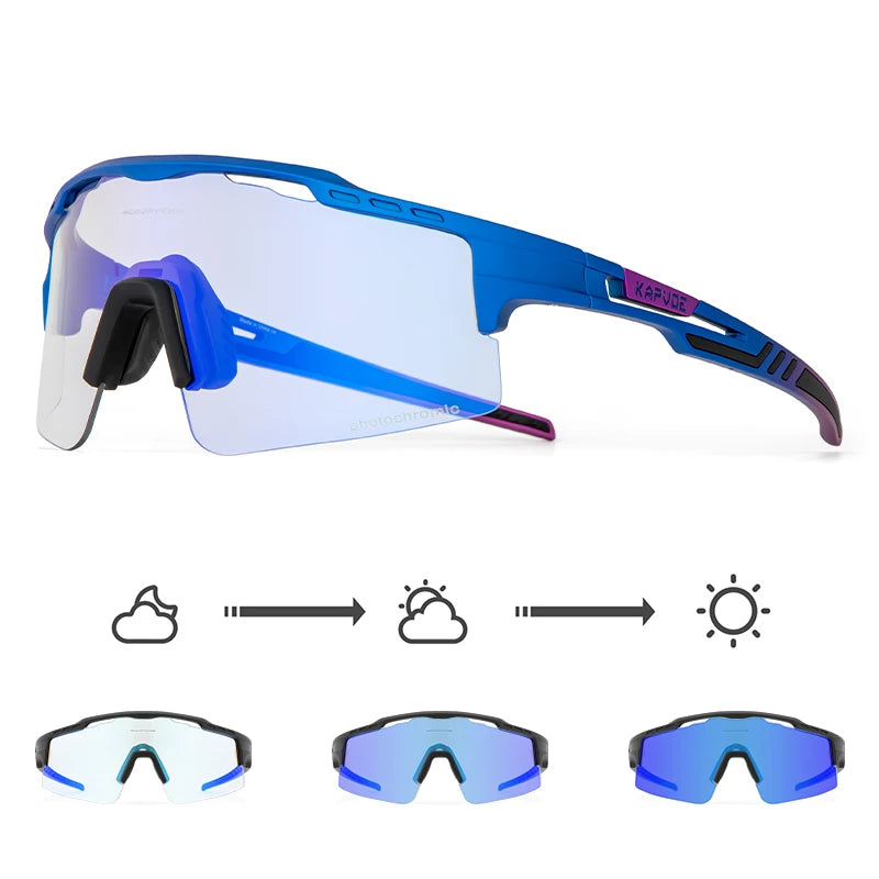 2023 Kapvoe Photochromic Cycling Glasses Sunglasses for Men Women Sport Speed Road Mtb Mountain Bike Bicycle Cycl Eyewear Goggle