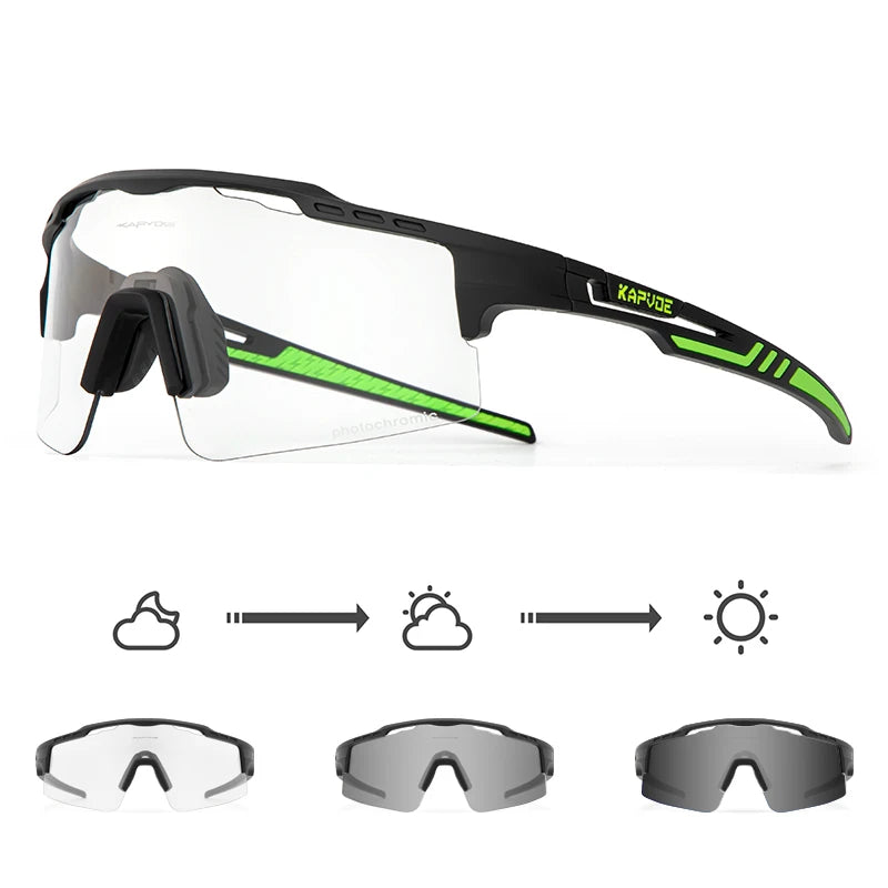 2023 Kapvoe Photochromic Cycling Glasses Sunglasses for Men Women Sport Speed Road Mtb Mountain Bike Bicycle Cycl Eyewear Goggle