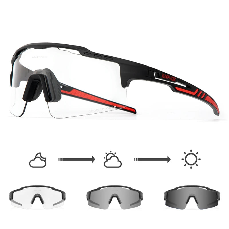 2023 Kapvoe Photochromic Cycling Glasses Sunglasses for Men Women Sport Speed Road Mtb Mountain Bike Bicycle Cycl Eyewear Goggle