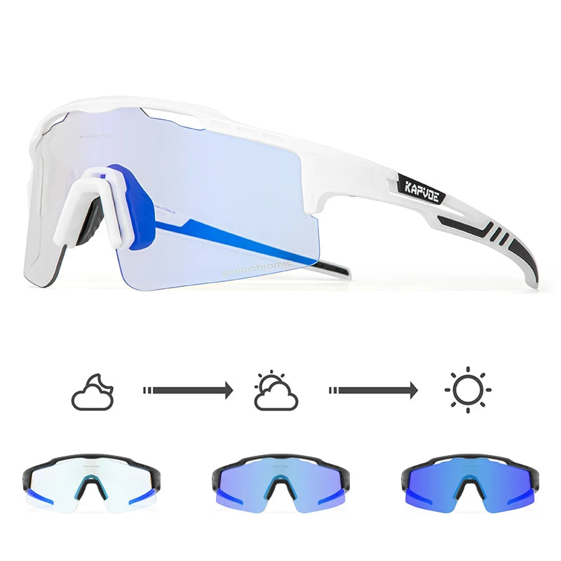 2023 Kapvoe Photochromic Cycling Glasses Sunglasses for Men Women Sport Speed Road Mtb Mountain Bike Bicycle Cycl Eyewear Goggle