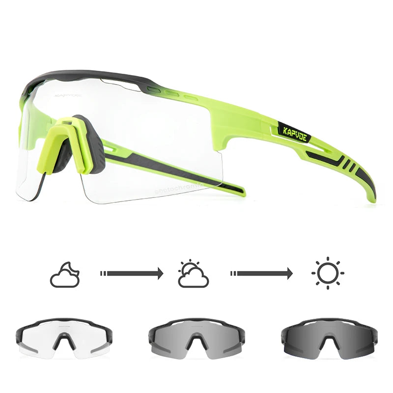 2023 Kapvoe Photochromic Cycling Glasses Sunglasses for Men Women Sport Speed Road Mtb Mountain Bike Bicycle Cycl Eyewear Goggle
