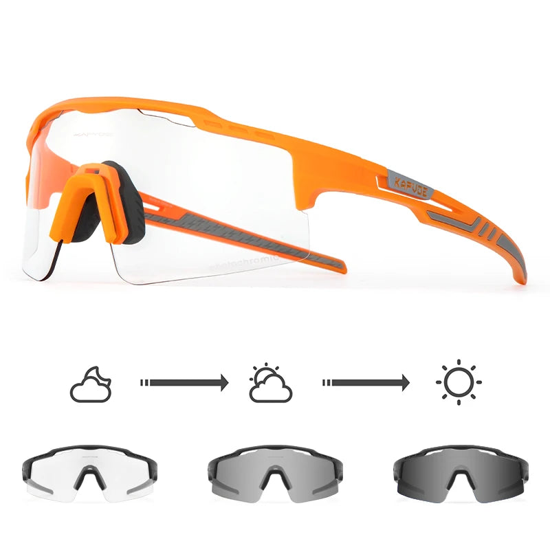 2023 Kapvoe Photochromic Cycling Glasses Sunglasses for Men Women Sport Speed Road Mtb Mountain Bike Bicycle Cycl Eyewear Goggle