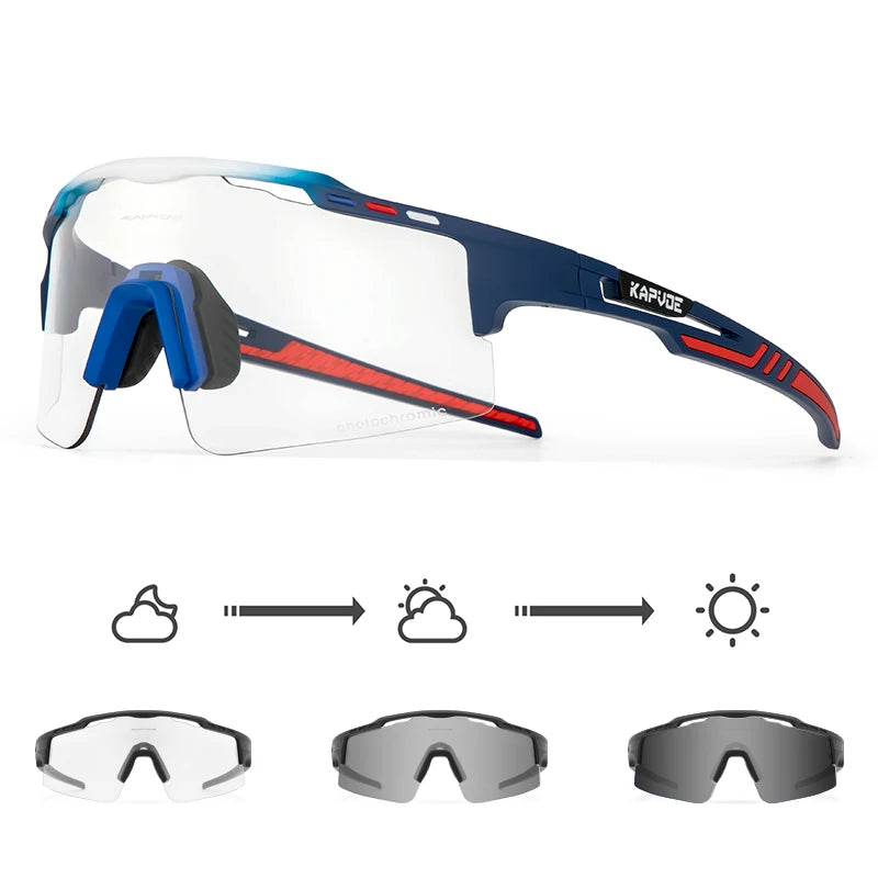 2023 Kapvoe Photochromic Cycling Glasses Sunglasses for Men Women Sport Speed Road Mtb Mountain Bike Bicycle Cycl Eyewear Goggle