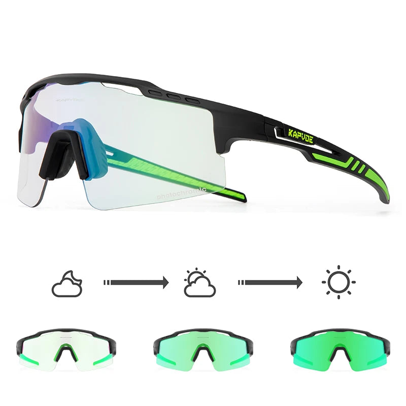 2023 Kapvoe Photochromic Cycling Glasses Sunglasses for Men Women Sport Speed Road Mtb Mountain Bike Bicycle Cycl Eyewear Goggle