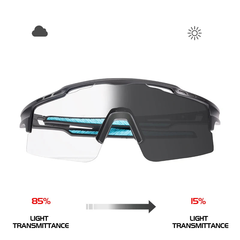 2023 Kapvoe Photochromic Cycling Glasses Sunglasses for Men Women Sport Speed Road Mtb Mountain Bike Bicycle Cycl Eyewear Goggle