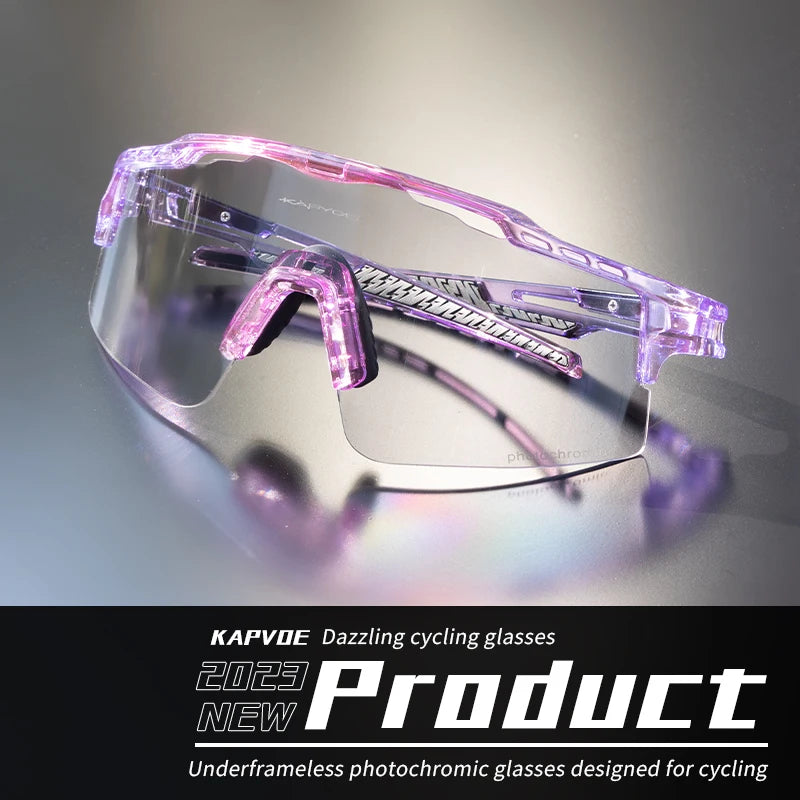 2023 Kapvoe Photochromic Cycling Glasses Sunglasses for Men Women Sport Speed Road Mtb Mountain Bike Bicycle Cycl Eyewear Goggle