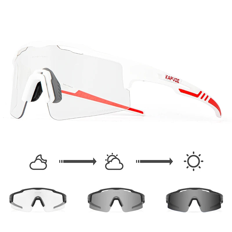 2023 Kapvoe Photochromic Cycling Glasses Sunglasses for Men Women Sport Speed Road Mtb Mountain Bike Bicycle Cycl Eyewear Goggle