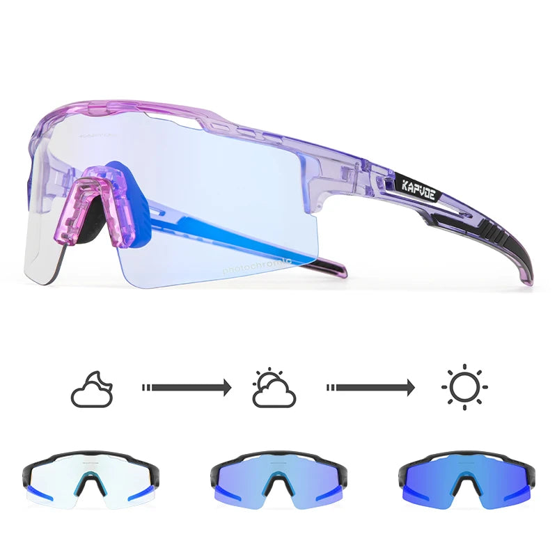 2023 Kapvoe Photochromic Cycling Glasses Sunglasses for Men Women Sport Speed Road Mtb Mountain Bike Bicycle Cycl Eyewear Goggle