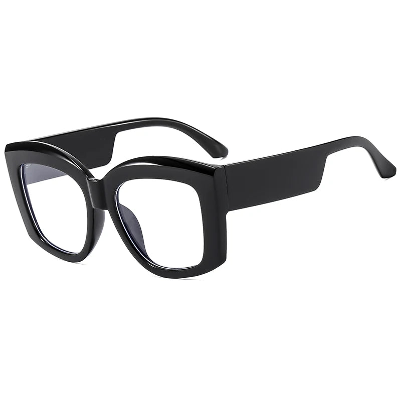 2024 New Versatile Concave Style Trendy Women's Flat Mirror Square Wide Leg Retro Casual Eyeglass Frame