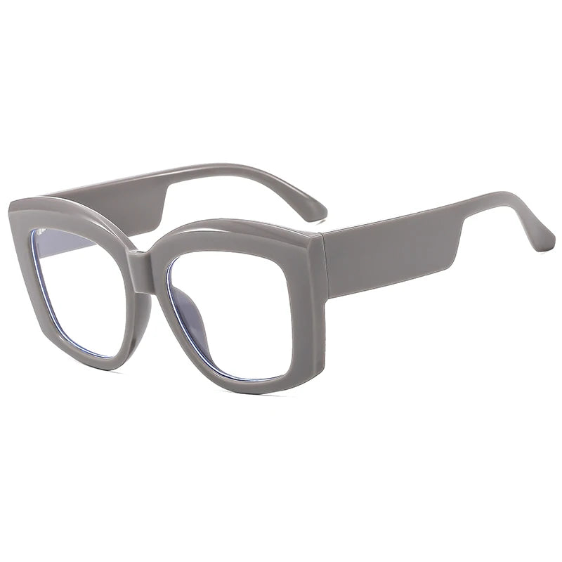 2024 New Versatile Concave Style Trendy Women's Flat Mirror Square Wide Leg Retro Casual Eyeglass Frame