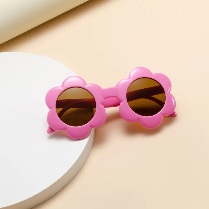 2024 New Children Cute Colors Acrylic Sun Flower Sunglasses UV400 Baby Girls Outdoor Protection Sunglasses Kids Sun Glasses