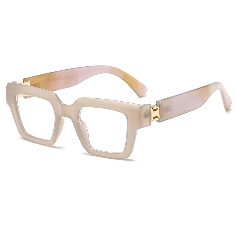 2024 New Square Eyeglass Frame Lens Large Frame Eyeglass Frame Trendy Optical Len Anti Blue Light Glasses