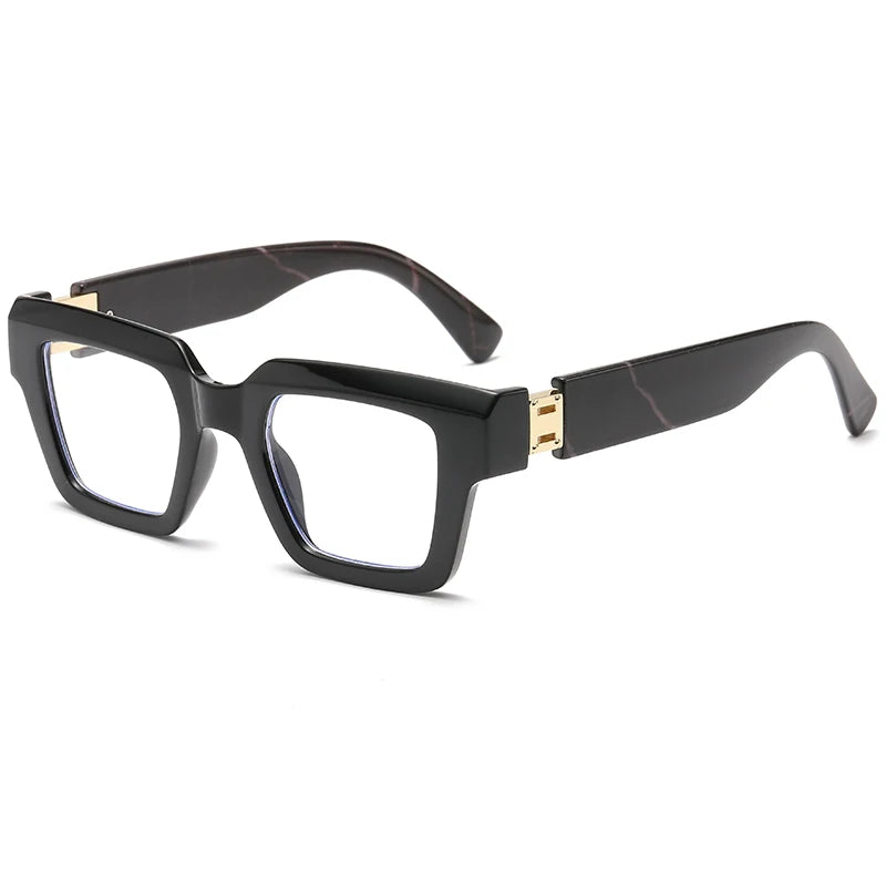 2024 New Square Eyeglass Frame Lens Large Frame Eyeglass Frame Trendy Optical Len Anti Blue Light Glasses