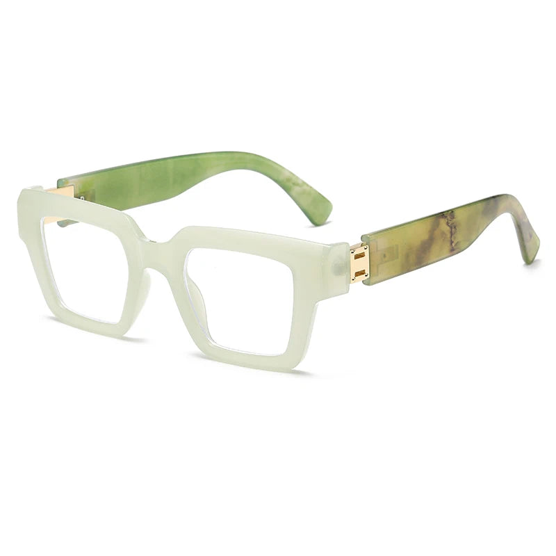 2024 New Square Eyeglass Frame Lens Large Frame Eyeglass Frame Trendy Optical Len Anti Blue Light Glasses