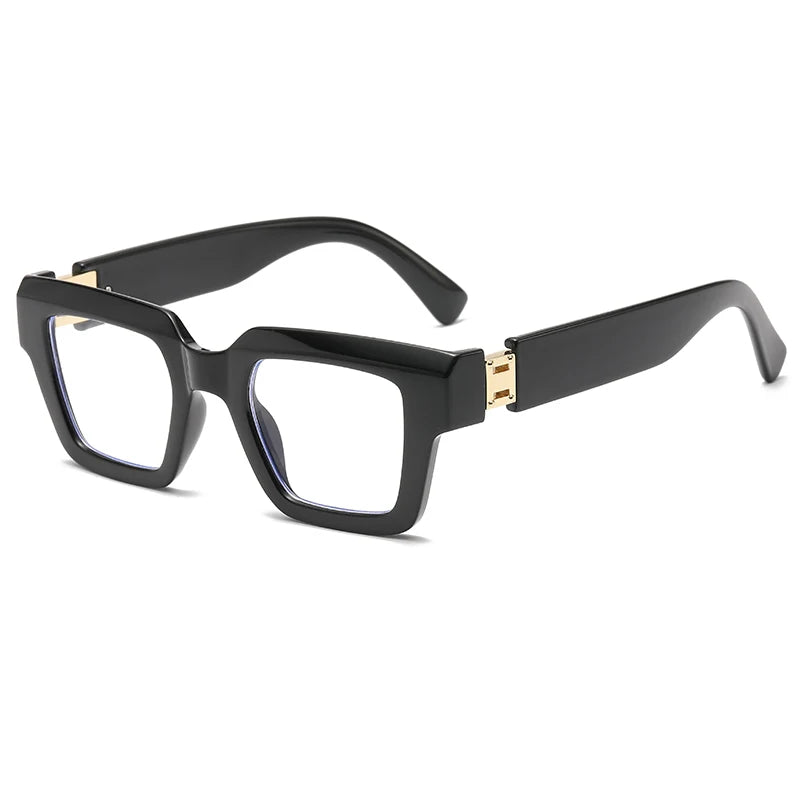 2024 New Square Eyeglass Frame Lens Large Frame Eyeglass Frame Trendy Optical Len Anti Blue Light Glasses