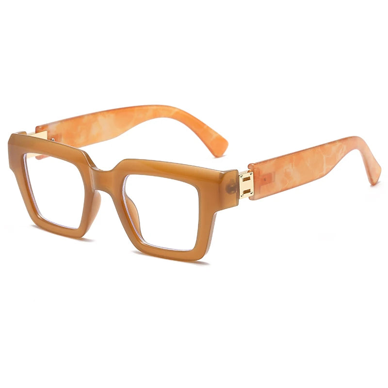 2024 New Square Eyeglass Frame Lens Large Frame Eyeglass Frame Trendy Optical Len Anti Blue Light Glasses