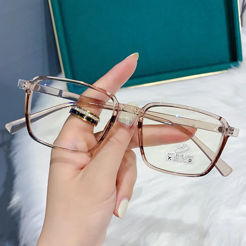 Ahora Square Reading Glasses Frame Ultalight Anti Blue Light Transparent Presbyopic Eyeglasses Goggles New +1.0...+4.0