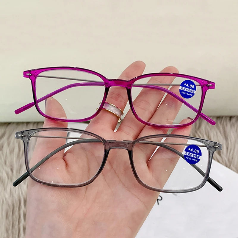 Ahora UltraLight Square Reading Glasses Women Men Blue Light Filter Presbyopia Eyewear With DIopter +1.0 1.5 2.0 2.5 3.0 3.5 4