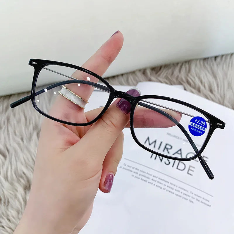 Ahora UltraLight Square Reading Glasses Women Men Blue Light Filter Presbyopia Eyewear With DIopter +1.0 1.5 2.0 2.5 3.0 3.5 4