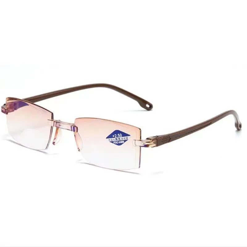 Anti Blue Light Reading Glasses Men Business Rimless Presbyopic Eye Glasses Women Vintage Ultralight Optical Farsighted Eyewear