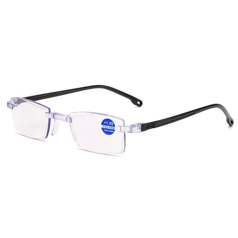 Anti Blue Light Reading Glasses Men Business Rimless Presbyopic Eye Glasses Women Vintage Ultralight Optical Farsighted Eyewear