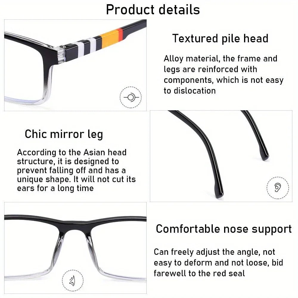 Anti-Blue Light Reading Glasses Men Ultra-Light Eye Protection Readers Eyewear Unisex Elegant Comfortable Presbyopia Glasses