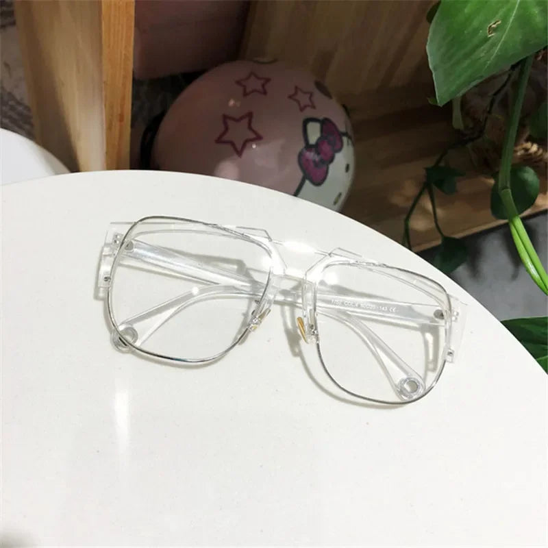 Big Frame Anti-blue Glasses Women Plain Glasses Men Eyewear Cute Decorative Computer Glasses