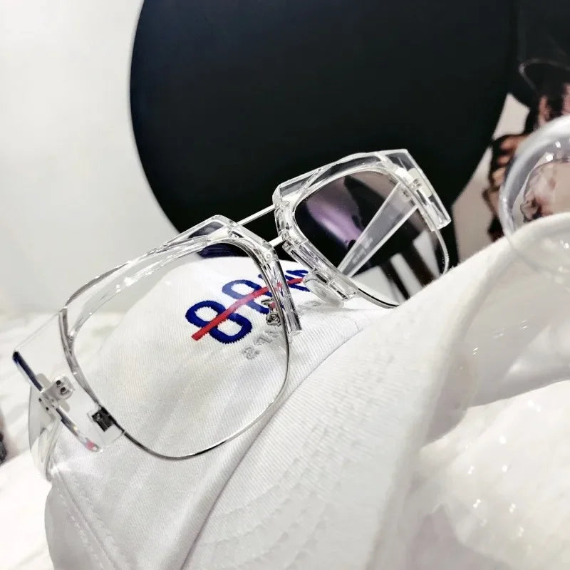 Big Frame Anti-blue Glasses Women Plain Glasses Men Eyewear Cute Decorative Computer Glasses