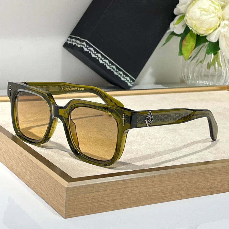 British Style Sunglasses for Men Thick Acetate Luxury Designer Sunglasses Women Occhiali Da Sole Da Uomo Glasses for Men
