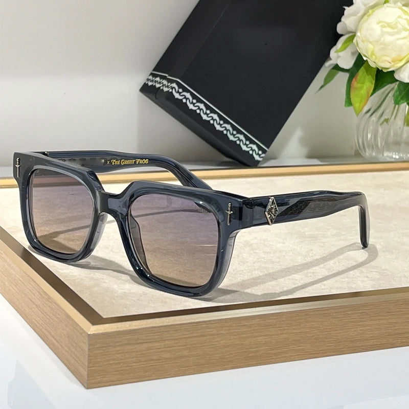 British Style Sunglasses for Men Thick Acetate Luxury Designer Sunglasses Women Occhiali Da Sole Da Uomo Glasses for Men