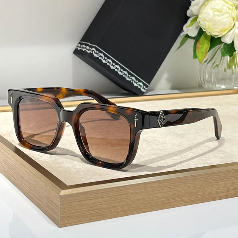 British Style Sunglasses for Men Thick Acetate Luxury Designer Sunglasses Women Occhiali Da Sole Da Uomo Glasses for Men